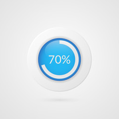 70 percent pie chart. Percentage vector infographics. Seventy Circle diagram isolated symbol. Business illustration icon for marketing presentation, project, planning, download, report, web