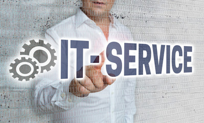 It-Service mit Matrix und Businessman Konzept