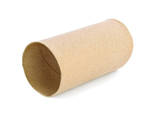 empty toilet rolls on white background