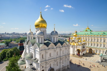 Top view of architectural ensemble of Moscow Kremlin, Moscow, Russia