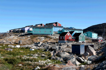 Obraz na płótnie Canvas Colorful house in Ilulissat, Greenland 