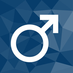 Sexualität - Mann - Icon mit geometrischem Hintergrund blau