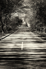 Quite country road through the english countryside