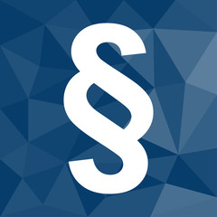 Paragraph - Rechte - Icon mit geometrischem Hintergrund blau