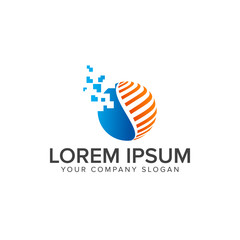 globe technology logo design concept template