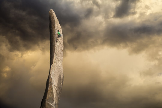 Climber on the edge.