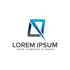 letter q square logo. Internet Technology logo design concept template