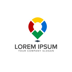 map location media logo design concept template