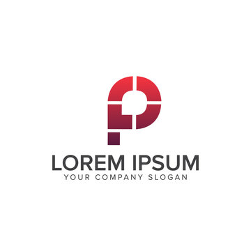letter P logo. modern logo design concept template