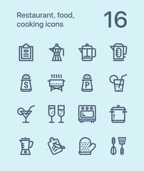 Outline Restaurant, food, cooking icons for web and mobile design pack 2