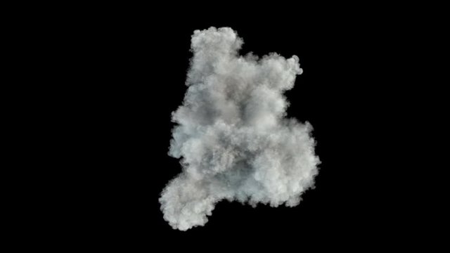 Middle size smoke puff / dust puff (with alpha channel). Smoke density - normal. Separated on pure black background.