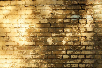 Grunge wall texture background with sunlight spots