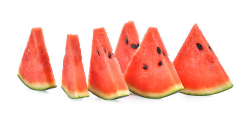 Slice of watermelon on white background