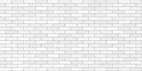 Deurstickers Baksteen textuur muur Witte bakstenen muur textuur naadloze illustratie