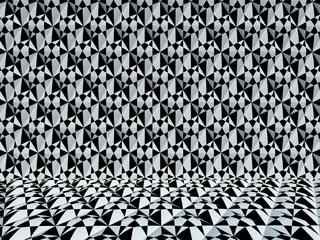 Fototapeta premium Geometric seamless on trapezoid pattern, 3D render