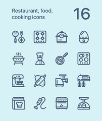 Outline Restaurant, food, cooking icons for web and mobile design pack 3