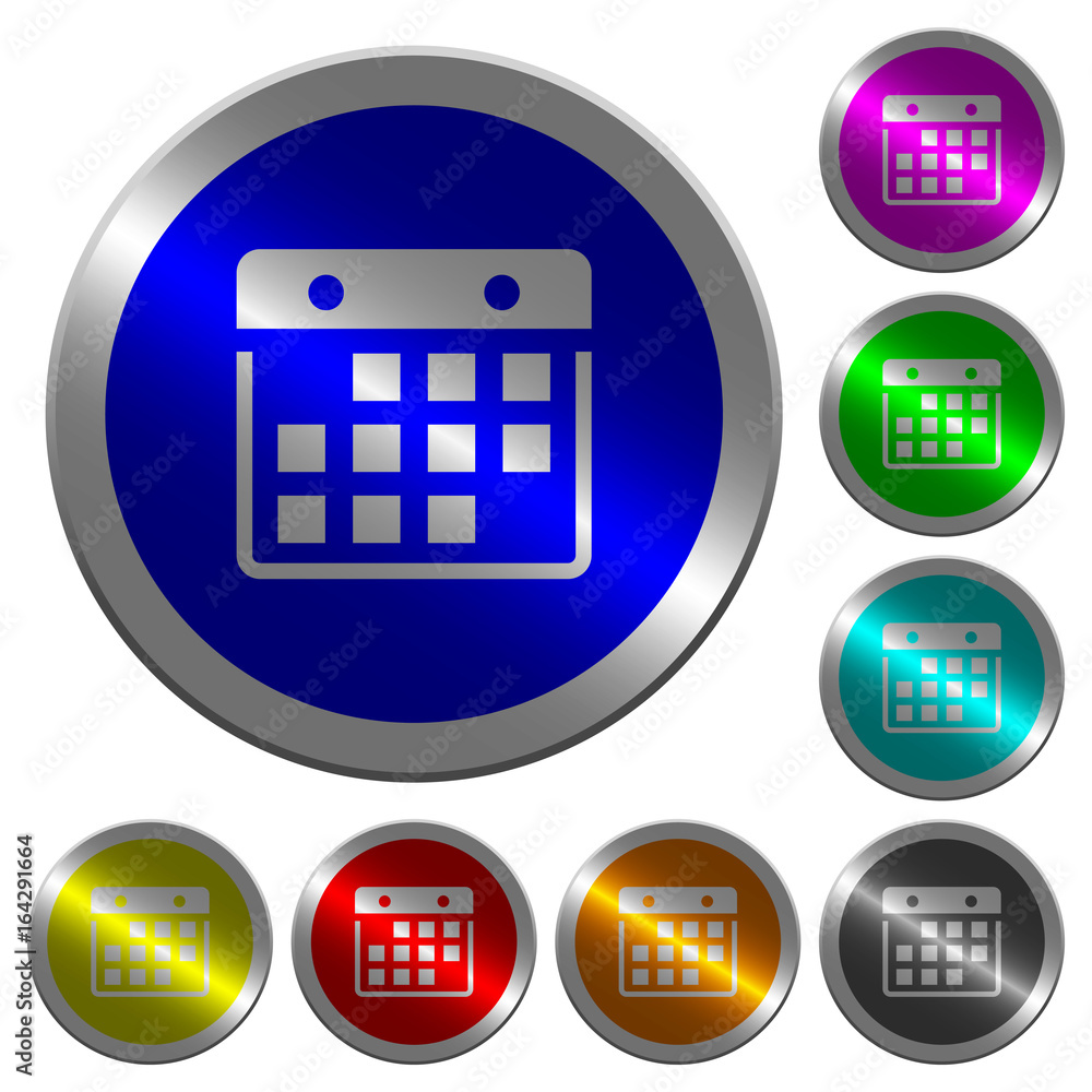 Poster hanging calendar luminous coin-like round color buttons