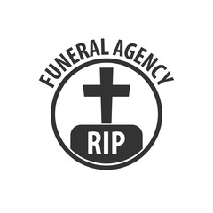 Obraz premium Funeral home undertaking ceremonial service. Funeral agency. Vector logo and emblem.