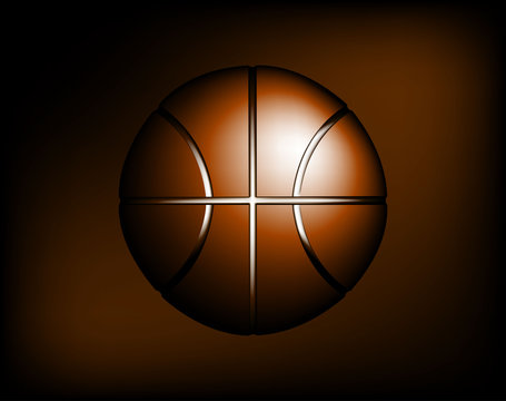 basketball ball on black background