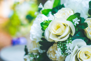 Bunch of roses, artificial flowers