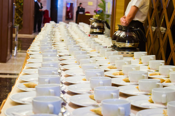 coffee cup the brakes during the meeting.