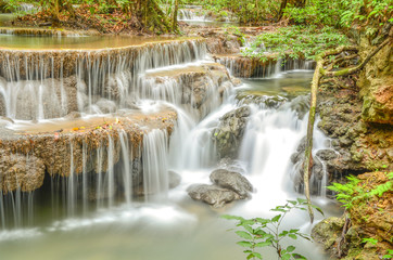Huay Mae Kamin waterfall asia thailand in Natural background