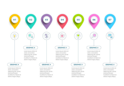 Colorful Seven Section Markers Infographic Layout