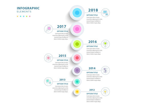 Colorful Vertical Timeline Infographic Layout
