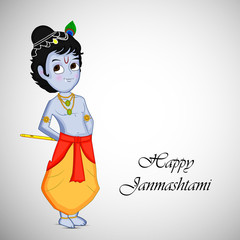illustration of hindu festival Janmashtami background. Janmashtami is a hindu festival celebrated on the occasion of Hindu God Krishna.