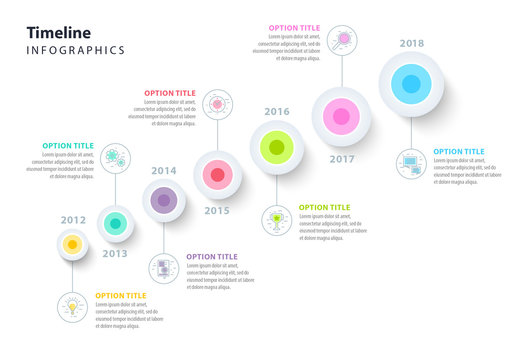 Colorful Diagonal Timeline Infographic Layout