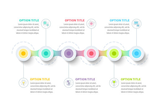 Colorful Six Circular Section Infographic Layout