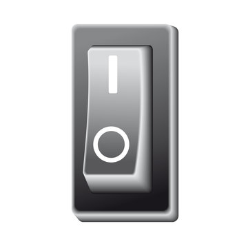 On off. Electric switch button on white background vector