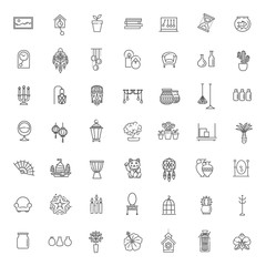 Home Decoration , vector thin line icons