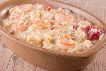Shrimp Risotto with cheese