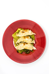 Chinese food Fried dumplings on plate
