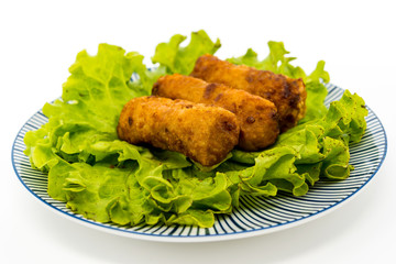 Homemade Spring rolls on a plate