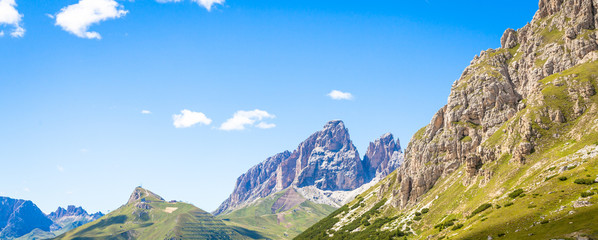 Blue sky on Dolomiti Mountains in Italy