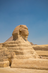 Fototapeta na wymiar Sphinx and great pyramids