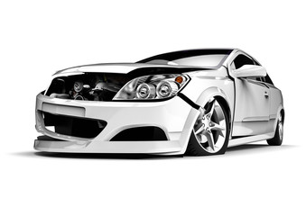Fototapeta na wymiar Car accident / 3D render image representing a car accident