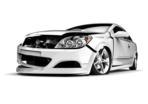 Car accident / 3D render image representing a car accident