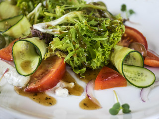 Greek salad with fresh vegetables