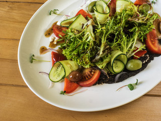 Greek salad with fresh vegetables