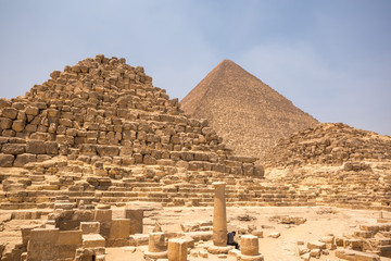 The Great pyramid with blue sky