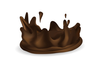 Splash of chocolate isolated on white background