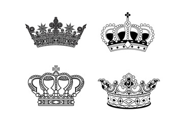 Set of crown heraldic