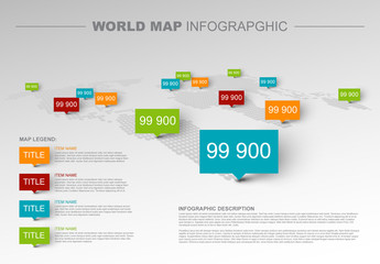 World Map with Speech Bubble Markers 2