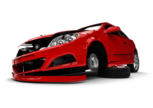 Car accident / 3D render image representing a car accident 