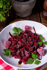 beetroot salad with raspberries