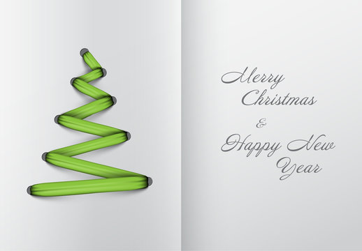 Christmas Card with Shoelace Illustration 1