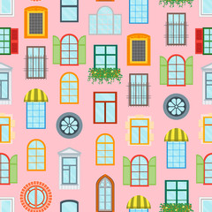 Cartoon Windows Background Pattern. Vector